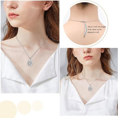 Tree of Life - Stainless Steel Teardrop Aromatherapy Essential Oil Diffuser Necklace Locket Necklace Pendant (Gold) in Saudi Arabia