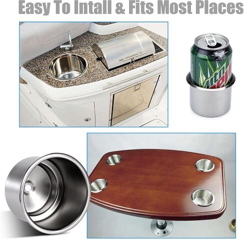 Cup Holder Insert, Stainless Steel Cup Drink Holder for Marine RV Camper, Nastro (Pezzi) in Saudi Arabia