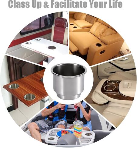 Cup Holder Insert, Stainless Steel Cup Drink Holder for Marine RV Camper, Nastro (Pezzi) in Saudi Arabia