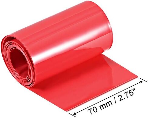 uxcell PVC Heat Shrink Tube 70mm Flat Width Wrap for Three 18650 2 Meter White in Saudi Arabia