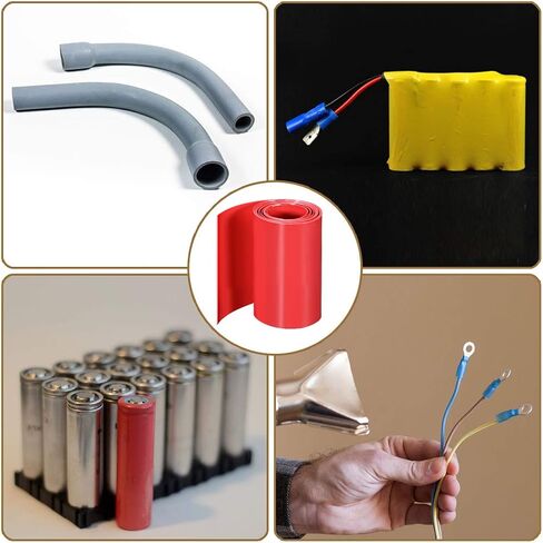 uxcell PVC Heat Shrink Tube 70mm Flat Width Wrap for Three 18650 2 Meter White in Saudi Arabia