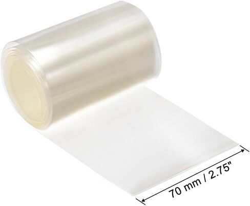 uxcell PVC Heat Shrink Tube 70mm Flat Width Wrap for Three 18650 2 Meter White in Saudi Arabia