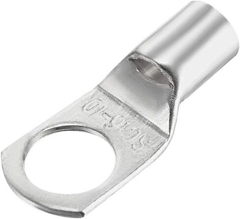 uxcell Copper Wire Lugs,9AWG SC16-10,Bolt Hole,Battery Cable Ends Eyelets Crimp Tubular Ring Terminals Connectors Silver Tone 20Pcs in Saudi Arabia