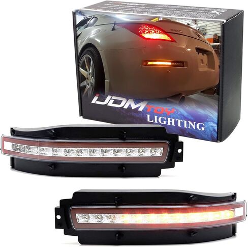 iJDMTOY Smoked Lens All-in-One Full LED Lower Bumper Tail Lamps Compatible with Nissan 2003-2009 350Z: Sequential Blink LED Turn Signal Lamps, Backup Reverse Light & Tail/Brake Light in Kuwait