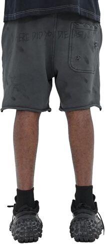 Oversized Hip Hop Graphic Printting Cotton Pants Shorts with Pockets,Summer Casual Sports Shorts in Saudi Arabia