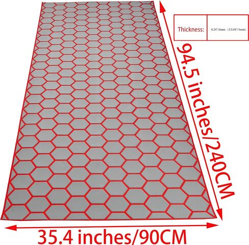 94.5"× 35.4" EVA Foam Boat Decking Sheet Faux Teak Decking Self-Adhesive Marine Yacht RV Swimming Pool Boat Flooring Sheet Thick Non-Skid Hexagonal Shape in Saudi Arabia