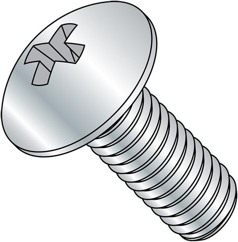 Small Parts 0607MPT Steel Truss Head Machine Screw, Zinc Plated Finish, Meets ASME B18.6.3, #2 Phillips, #6-32 Thread Size, 7/16" Length, Fully Threaded, Imported (Pack of 100) in Saudi Arabia