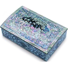MADDesign Mother of Pearl Jewelry Decorative Trinket Box Handmade Cranes Small