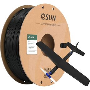 eSUN PLA LW PLA 3D Printer Filament, 1.75mm 1KG Spool Lightweight Strong Paint Adhesion Foaming PLA Filament for 3D Printers 3D Printed Airplane, Black