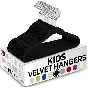 Utopia Home Kids Hangers Velvet (50 Pack) - 11 Inch Durable Baby Hangers for Closet - Perfect Toddler Hangers Non Slip for Everyday Use (Grey)