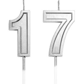 17th & 71st Birthday Candles Number 17 71 Cake Topper Happy Birthday Decoration for Girls Boys Women Men Party Wedding Anniversary Celebration (Rose Gold)
