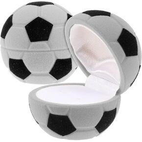 LUOZZY 2pcs Ring Box Proposal Ring Gift Box Soccer Shape Jewelry Mini Gift Box for Ring Ear Studs - Grey