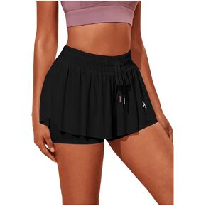 WDIRARA Women's Drawstring Waist Tennis Athletic Golf Skirt Skorts Letter Patched Workout Running Shorts