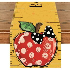 Back to School Decorations Back to School Table Runner First Day of School Table Cover Apples Colorful Crayons Back to School Decorations for Home School Classroom Party