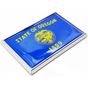 Oregon Flag Sticker Emblem Decal Car Chrome Flags, 2 Pack, 3 x 2 inches