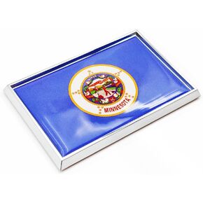 Minnesota Flag Sticker Emblem Decal Car Chrome Flags, 2 Pack, 3 x 2 inches