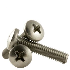 #2-56 x 5/8" Pan Head Machine Screw Phillips Bolt (Pack of 50), 18-8 Stainless Steel 304, Full Thread - Coarse, by Chipmunk Hardware
