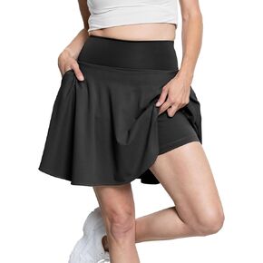 STRETCH IS COMFORT تنورة تنس للسيدات وفائقة المرونة بخصر عالٍ مع جيوب وشورت مدمج | XS-5XL in Kuwait