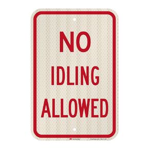 SmartSign "No Idling Allowed" Sign | 12" x 18" 3M High Intensity Grade Reflective Aluminum
