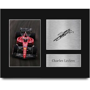 HWC Trading Charles Leclerc Formula 1 Framed Gifts Printed Signed Autograph Picture for F1 Formula 1 Racing Fans - US Letter Size