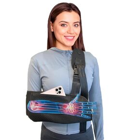 Arm Sling, Upgraded Straps, Ultimate Comfort, Convenient Pocket, Arm Sling Shoulder Immobilizer for Shoulder Injury, Elbow Injury, Wrist Injury, Fractured Bones, Rotator Cuff Support (L)