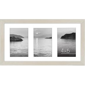 Americanflat 12x30 Collage Picture Frame with Polished Plexiglass - Fits One 8x10 Photo and Eight 4x6 photos or One 12x30 Photo - Gallery Wall Frame Set - Signature Collection - White