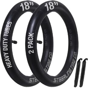 [2-Pack] 18" Heavy Duty Kids Bikes Inner Tubes Replacements for Kids Bikes -3.50mm Thick for RoyalBaby, JOYSTAR, Dynacraft and More 12"/14"/16"/18"/20"