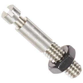 18-8 Stainless Steel Headless Spring Anchor with with Hex Jam Nut, 1/4"-20 Thread Size, 1/4" Diameter, 1-1/2" Length, 5/32" Groove Diameter, 1/8" Groove Width (Pack of 1)