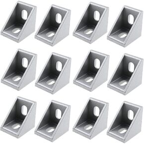 12pcs Aluminum Profile Corner Bracket 3030 Series L Shape Right Angle Connector 24mm x 30mm L Connector Bracket Fastener for Standard 8mm Slot Aluminum Extrusion Profile