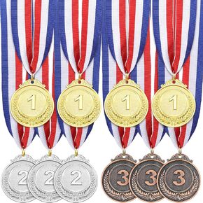 MTLEE Gold Silver Bronze Award Medals Competition Style Winner Award Medals Metal Medals Prizes with Neck Ribbon for Competitions Party Homework School Bar Costume Parties(10 Pieces)