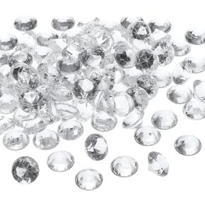 PATIKIL 550Pcs Acrylic Diamonds Vase Fillers Plastic 19mm Fake Crystals Gems Wedding Table Scattering Diamond Confetti for Wedding Decor Bridal Shower Party, Red (1000Grams/2Pound)