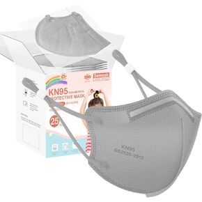 Kids KN95 Adjustable Masks 25 Pack, Individually Wrapped Disposable Masks with Adjustable Ear Loops