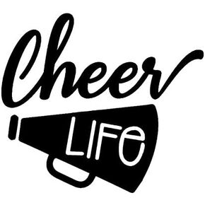 Cheer Life Megaphone NOK Decal Vinyl Sticker |Cars Trucks Vans Walls Laptop|Black|5.5 x 5.0 in|NOK944