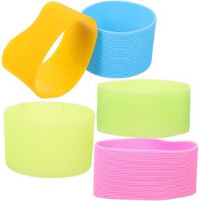 5pcs Water Cup Protector Silicone Bands for Sublimation Tumbler Bottle Sleeve Silicone Bottle Covers Cover for Bottle Heat-Insulated Bottle Cover Bottle Silicone Cover Cup Cover