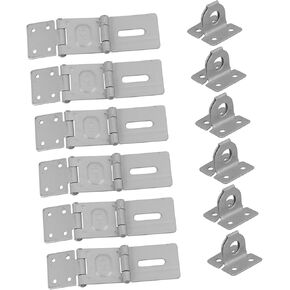 Artibetter 6 Pcs 90 Degree Right Angle Buckle Hasp Lock Heavy Duty Door Hasp Drawer Clasp Lock Door Buckle Lock Hinge Safety Hasp Locking Padlock Gate Lock Latch White Thicken Door Lock Iron