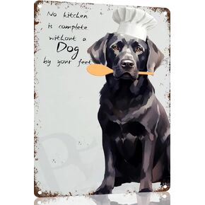 Golden Retriever Kitchen Art Print,Creative Tin Sign, Funny Novelty Metal Sign, Vintage Wall Decor for Home Door Garden Bar Restaurant Cafe Office Shop Bar Club Sign Gift 12x8 Inch(484)