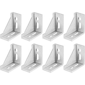 uxcell 8Pcs Inside Corner Bracket Gusset, 58x58x29mm 3060 Angle Connectors for 3030/3060 Series Aluminum Extrusion Profile Silver