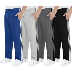 Men's Mesh Athletic Sweatpants with Pockets Open Bottom Gym Active Pants for Running, Training, Workout