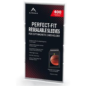 Resealable Sleeves for 35PT Magnetic Card Holders, Exact Fit Team Bags for 35 PT Magnetic Card Holders (400 Pack)