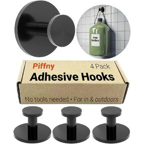 Screw Mount Round Hooks Constructed of Stainless Steel for Towels, Robes, Hats, Jackets in The Bathroom, Bedroom, Kitchen, Entry, and Backyard BBQ Pool Deck - Knurled Black, 6 Pack
