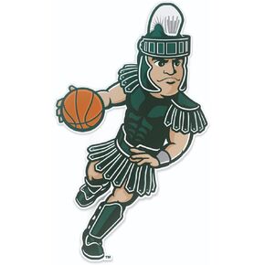 Nudge Printing Michigan State University Spartans Sticker Sparty Athletic Sports MSU Spartans Car Decal for Windows, Laptops or Water Bottles (Sparty on Skates with Hockey Stick)
