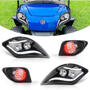 10L0L Deluxe Golf Cart Light Kit with Turn Signal Brake and Hazard Light, Upgrade Daytime Running Lights Compatible with Yamaha Drive 2, 12V-72V Wide Voltage Input.