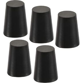 YOKIVE 5Pcs Rubber Stoppers, Tapered Plugs with High-Temperature Resistance | Protect Hole, Great for Lab Industry (Black, 18mm to 24mm)