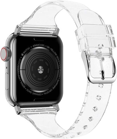 Compatible for Amazfit GTS 4 mini Band, Glitter Clear Silicone Band Compatible for GTS 3/GTS 2/GTS/GTS 2 Mini/GTS 2e/ Bip Lite/Bip U Pro/Bip u in Saudi Arabia