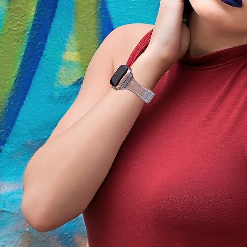 Compatible for Amazfit GTS 4 mini Band, Glitter Clear Silicone Band Compatible for GTS 3/GTS 2/GTS/GTS 2 Mini/GTS 2e/ Bip Lite/Bip U Pro/Bip u in Saudi Arabia