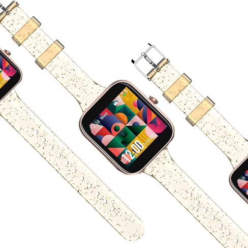 Compatible for Amazfit GTS 4 mini Band, Glitter Clear Silicone Band Compatible for GTS 3/GTS 2/GTS/GTS 2 Mini/GTS 2e/ Bip Lite/Bip U Pro/Bip u in Saudi Arabia