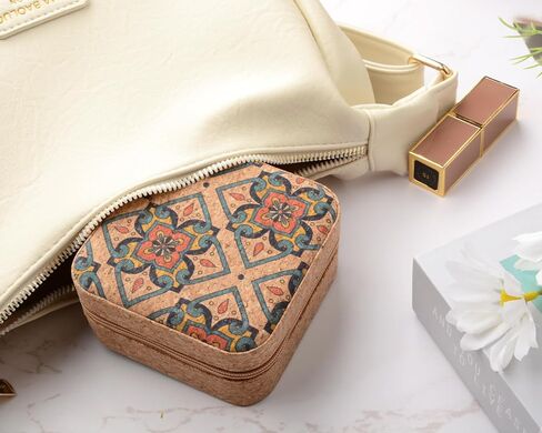 Travel Jewelry Box - Portable & Compact All-In-One Cork Jewelry Box, Gift for Women & Girls, Ideal Travel Essential (03) in Saudi Arabia