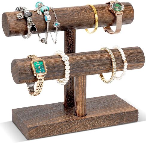ProCase Acrylic Stackable Jewelry Holder Bundle with Wooden Bracelet Stand for Selling in Saudi Arabia