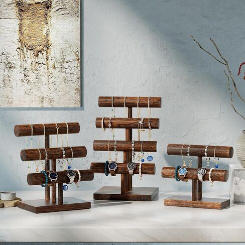ProCase Acrylic Stackable Jewelry Holder Bundle with Wooden Bracelet Stand for Selling in Saudi Arabia