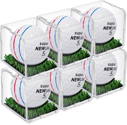 Tioncy 2 Pcs UV Protected Golf Ball Holder Display Case with Turf 2 x 2 x 2 Inch Acrylic Golf Ball Hole in One Display Case Clear Golf Ball Stand for Golf Ball Memorabilia Autograph Collectible in Saudi Arabia